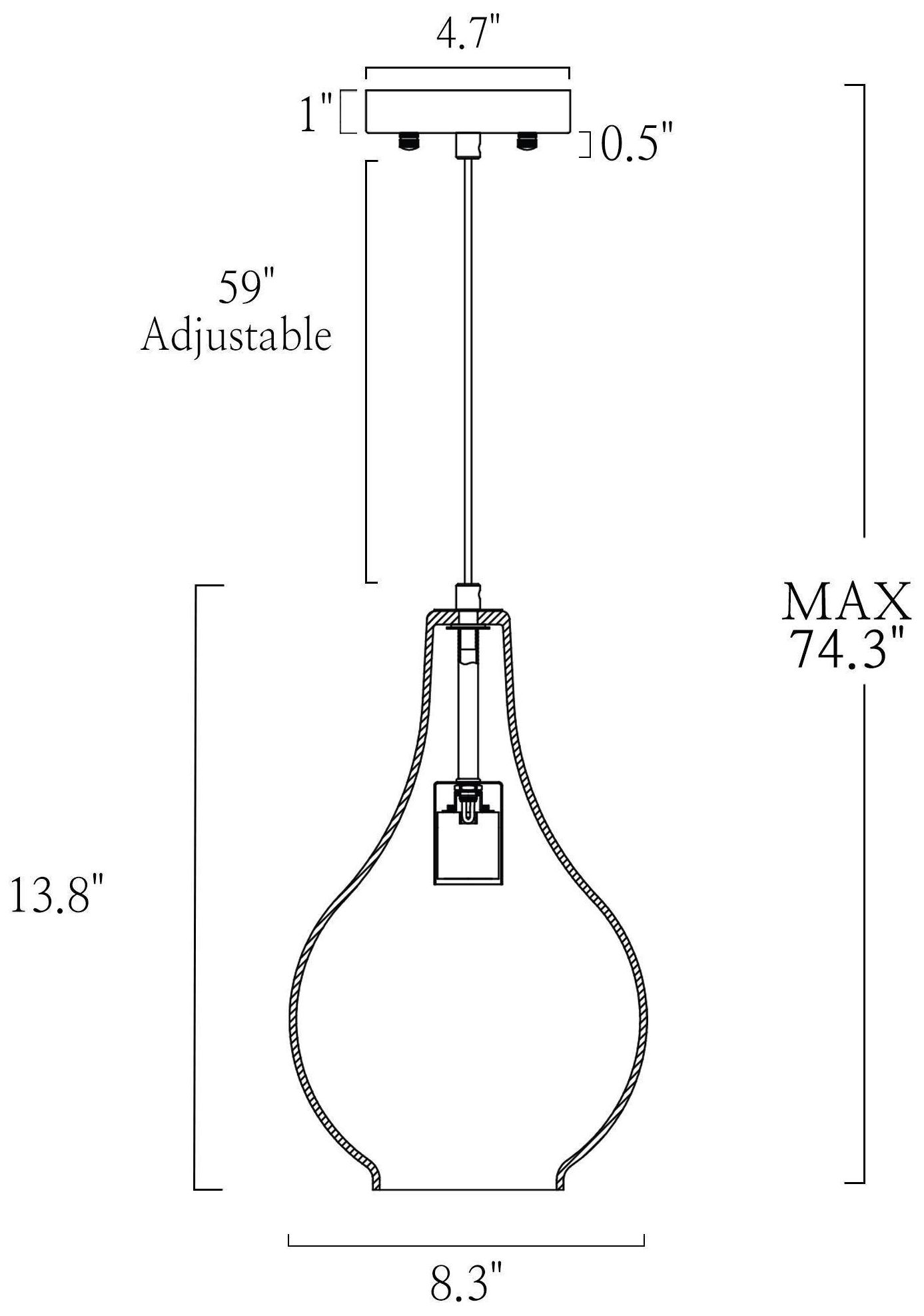 Image 5 13 4/5" High Teardrop Clear Glass Pendant more views