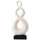 13.4" White and Black Swirl Sculpture on Pedestal Stand