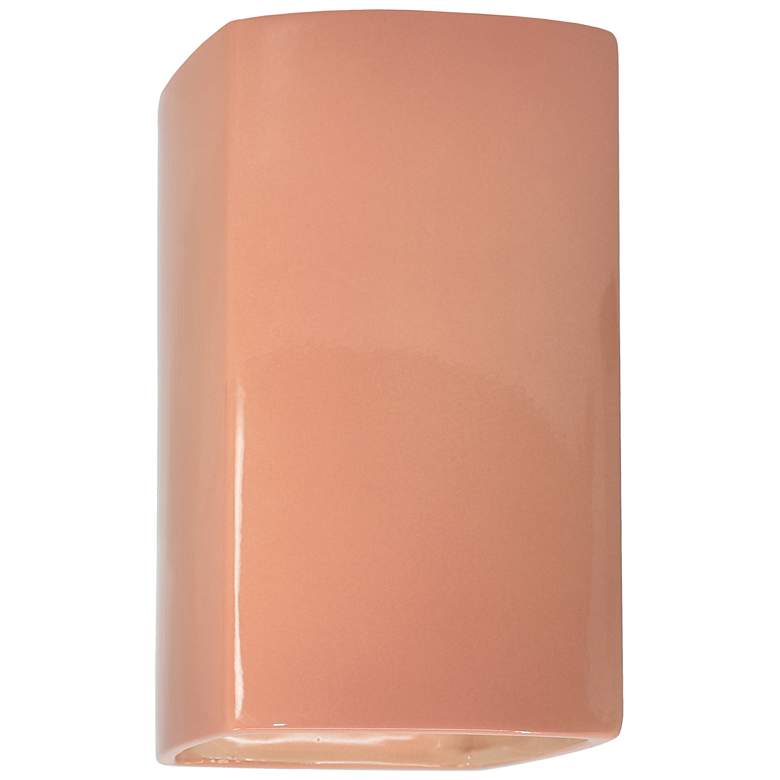Image 1 13.5" Ceramic Rectangle ADA Blush LED Outdoor Sconce