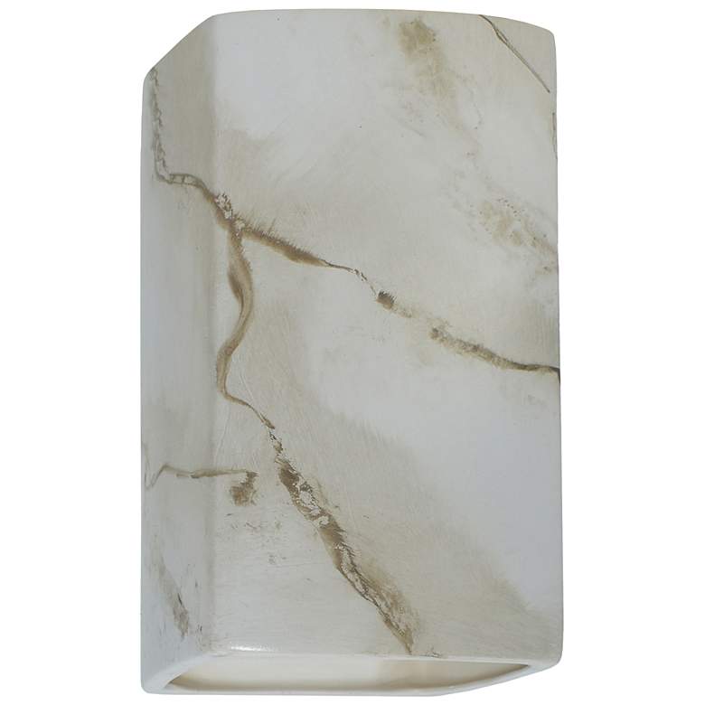 Image 1 13.5" Ceramic Rectangle ADA Carrara LED Outdoor Sconce