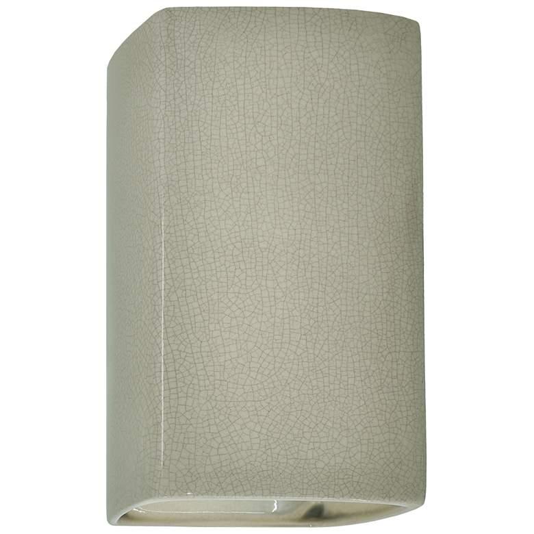 Image 1 13.5 inch Ceramic Rectangle ADA Celadon LED Outdoor Sconce