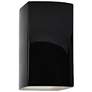 13.5" Ceramic Rectangle ADA Gloss Black LED Outdoor Sconce