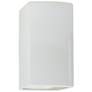 13.5" Ceramic Rectangle ADA Gloss White LED Outdoor Sconce