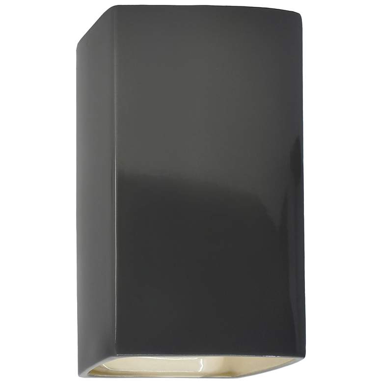 Image 1 13.5 inch Ceramic Rectangle ADA Grey LED Outdoor Sconce