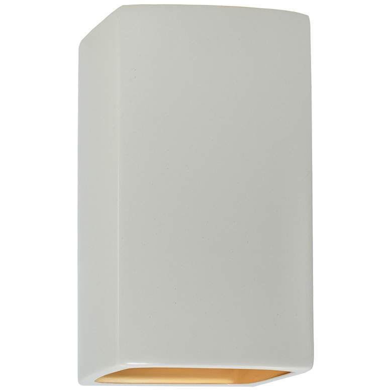 Image 1 13.5" Ceramic Rectangle ADA Matte White LED Outdoor Sconce