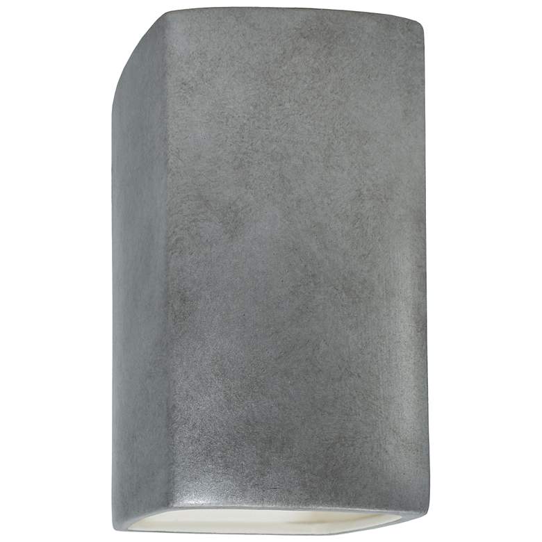 Image 1 13.5 inch Ceramic Rectangle ADA Silver LED Outdoor Sconce