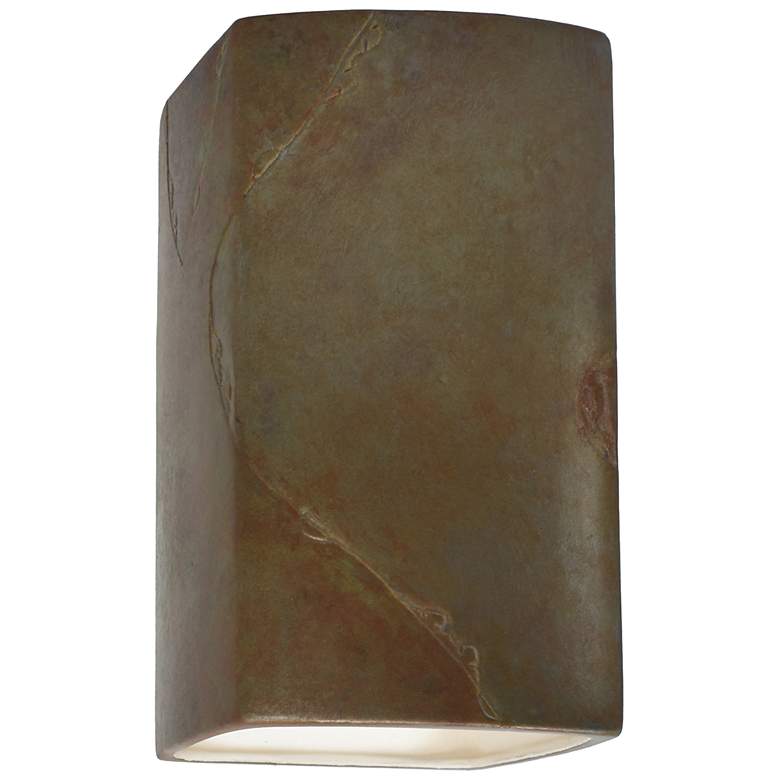Image 1 13.5 inch Ceramic Rectangle ADA Tierra Red LED Outdoor Sconce