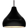 13.5"W Gloss Black Frame Nickel Large Droplet Rigid Stem Kit Pendant