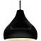 13.5"W Gloss Black Frame Nickel Large Droplet Rigid Stem Kit Pendant