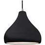 1_13.5"W Gloss Black/White Frame Nickel Large Droplet Black Cord LED Pen