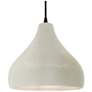 1_13.5"W White Crackle Frame Matte Black Large Droplet Black Cord Pendan