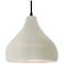 13.5"W White Crackle Frame Matte Black Large Droplet Black Cord Pendan