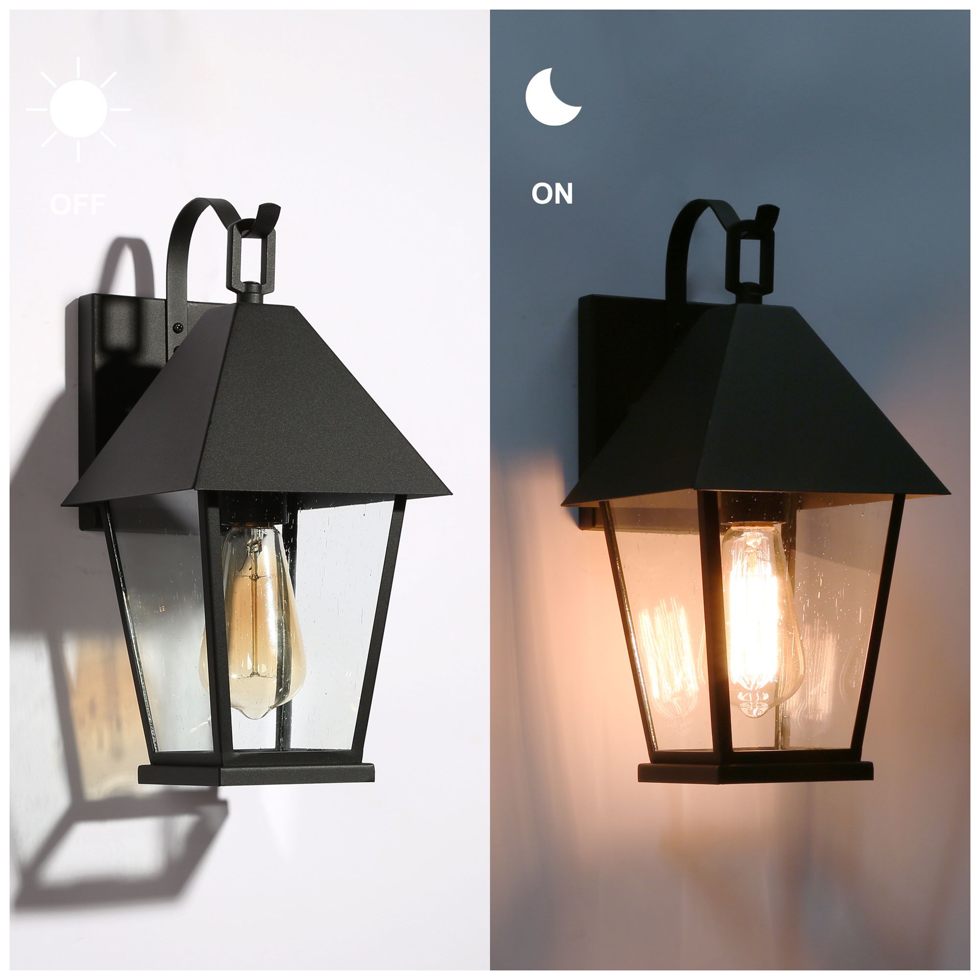 Image 2 13.8" High Textured Black Geometric Metal Outdoor Wall Light more views