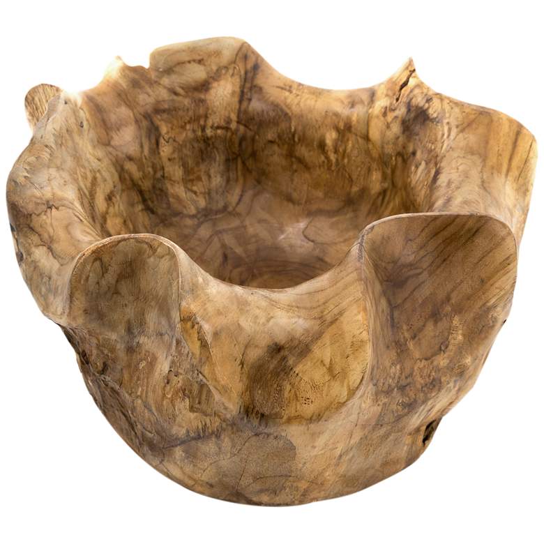 Image 1 13.8" Organic Natural Teak Bowl
