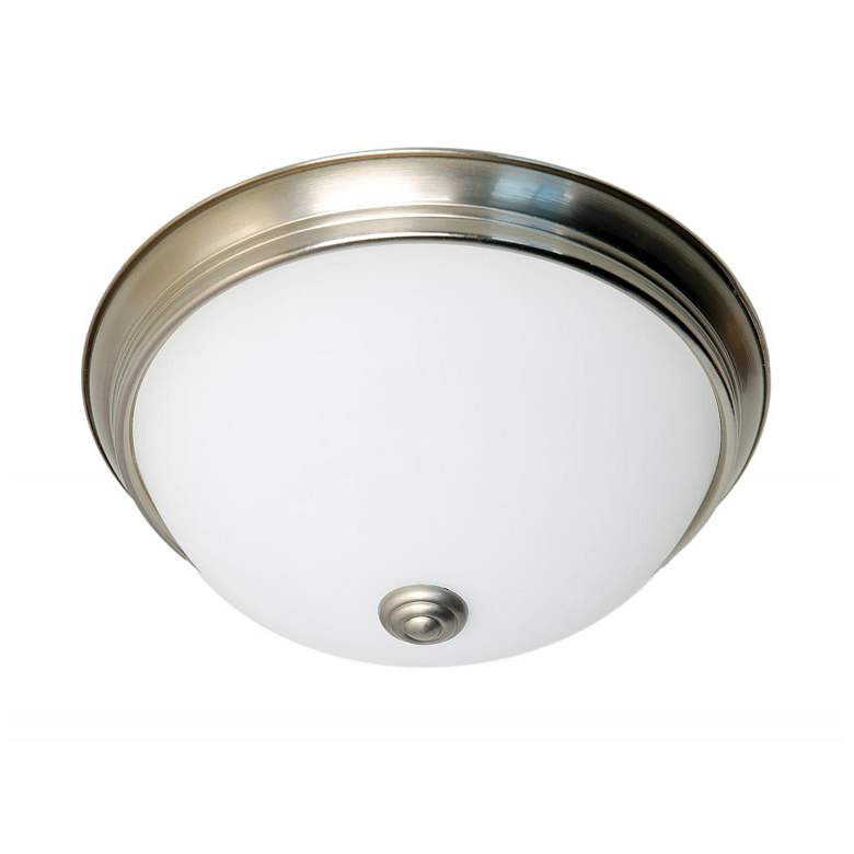 Image 1 13 in.; LED Flush Dome Fixture; Brushed Nickel Finish with Frosted Glass