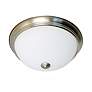 13 in.; LED Flush Dome Fixture; Brushed Nickel Finish with Frosted Glass