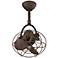 13" Diane Textured Bronze Metal Oscillating Ceiling Fan with Remote