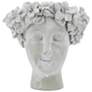 13" Gray Wall Mounted Girl Statue Planter with Floral Crown
