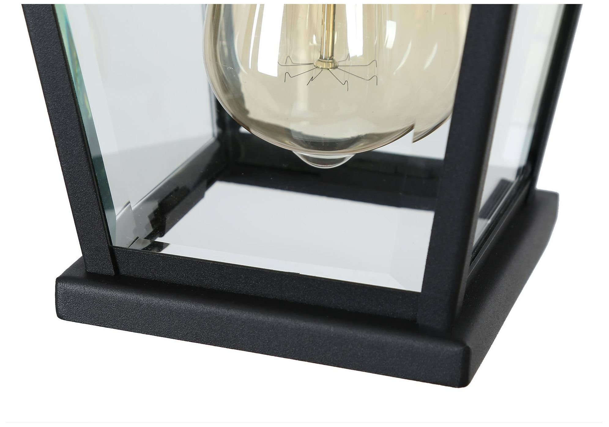 Image 4 13" High 1-Light Black Clear Glass Outdoor Pendant Light more views