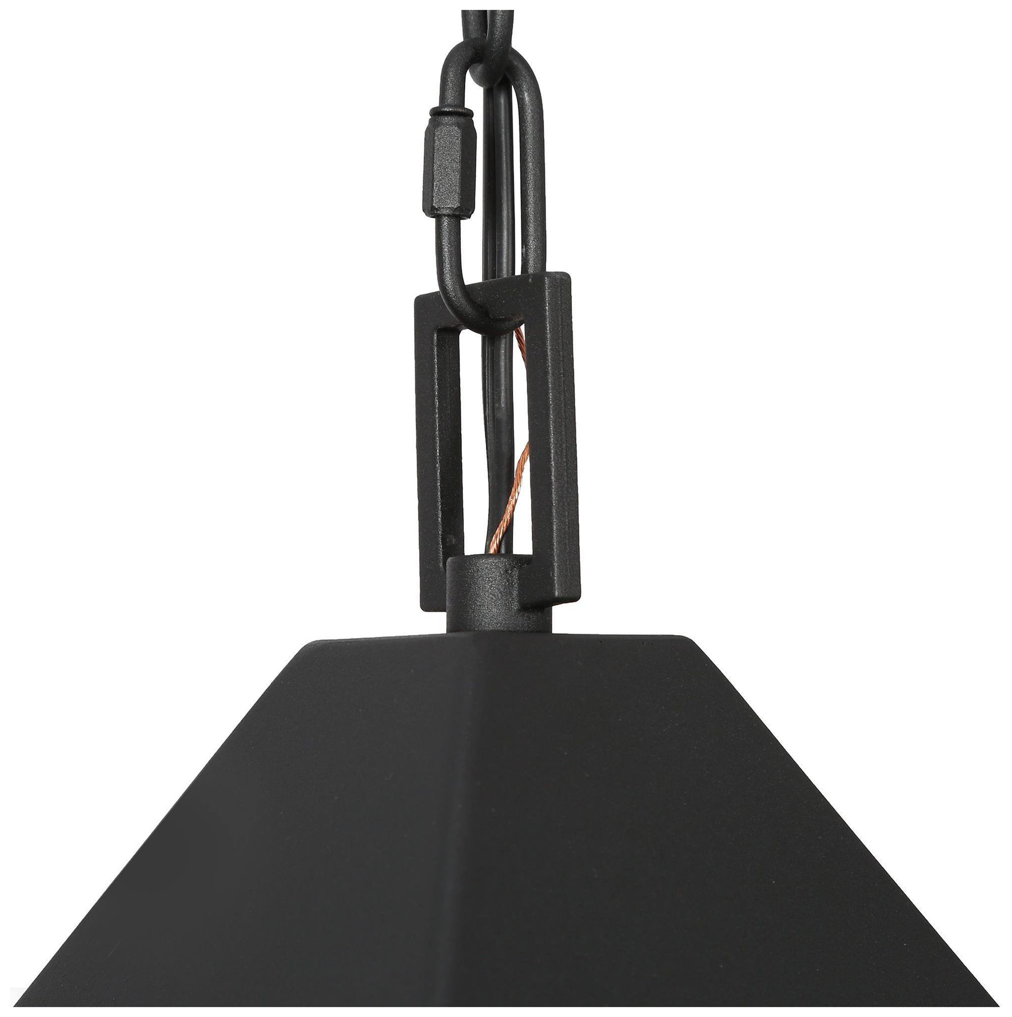 Image 3 13" High 1-Light Black Seeded Glass Outdoor Pendant Light more views