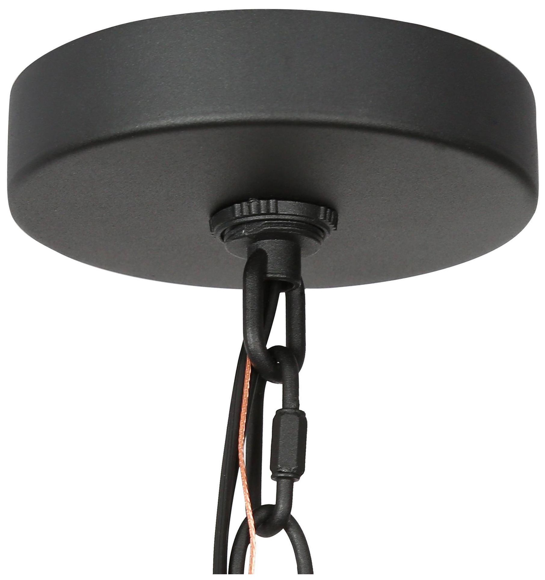 Image 4 13" High 1-Light Black Seeded Glass Outdoor Pendant Light more views