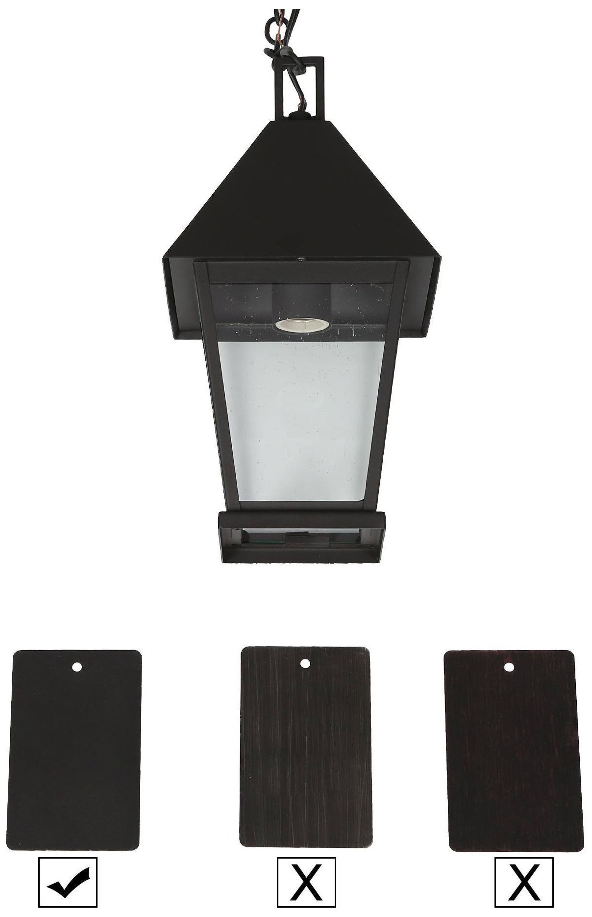 Image 6 13" High 1-Light Black Seeded Glass Outdoor Pendant Light more views