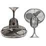 13" Kaye Brushed Nickel Oscillating Caged Wall Fan with Wall Control