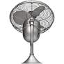 5_13" Kaye Brushed Nickel Oscillating Caged Wall Fan with Wall Control more views