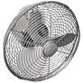 6_13" Kaye Brushed Nickel Oscillating Caged Wall Fan with Wall Control more views