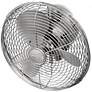 13" Kaye Brushed Nickel Oscillating Caged Wall Fan with Wall Control