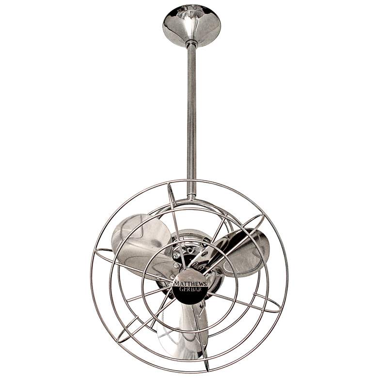 Image 2 13" Matthews Bianca Chrome Directional Ceiling Fan with Wall Control