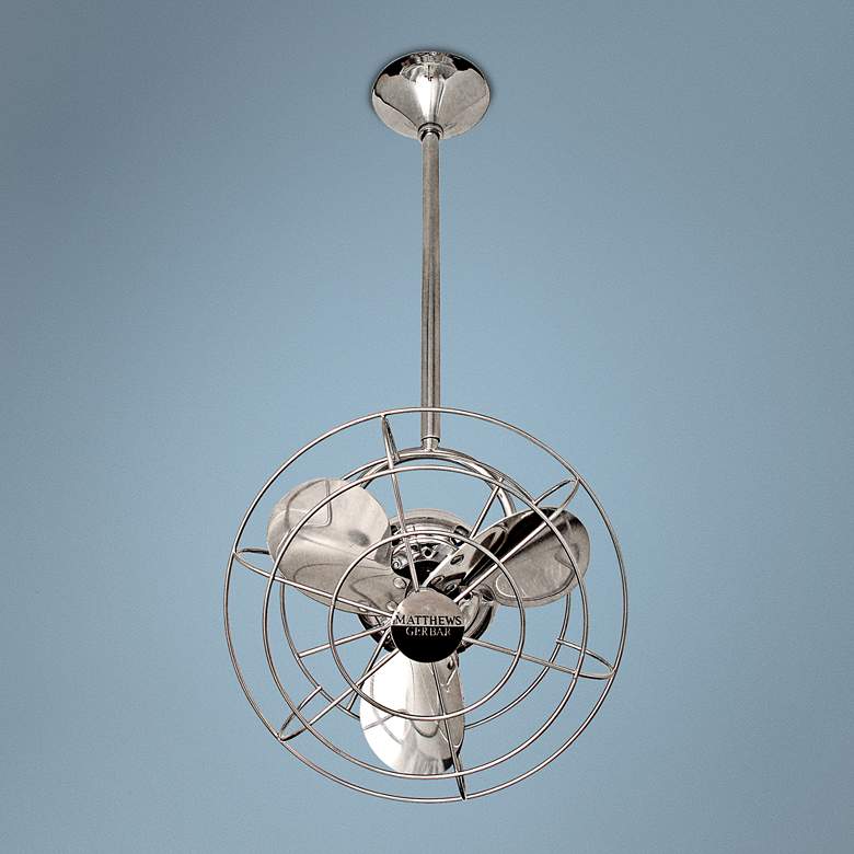 Image 1 13" Matthews Bianca Chrome Directional Ceiling Fan with Wall Control
