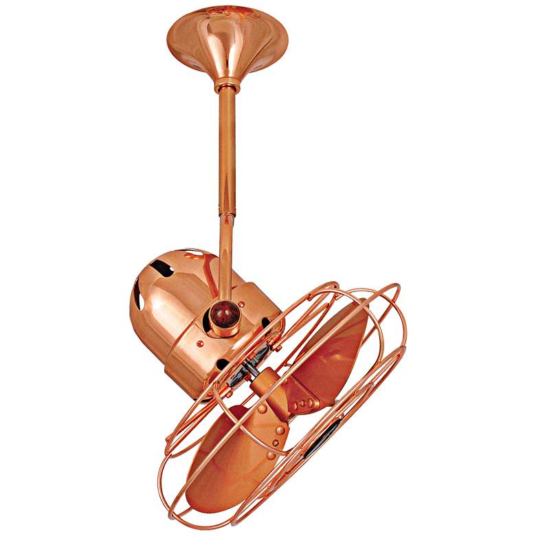 Image 2 13 inch Matthews Bianca Copper and Wood Directional Fan with Wall Control