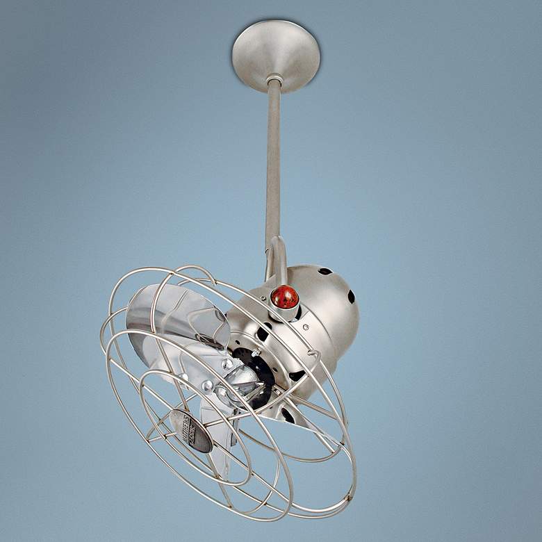 Image 1 13" Matthews Bianca Nickel Directional Ceiling Fan with Wall Control