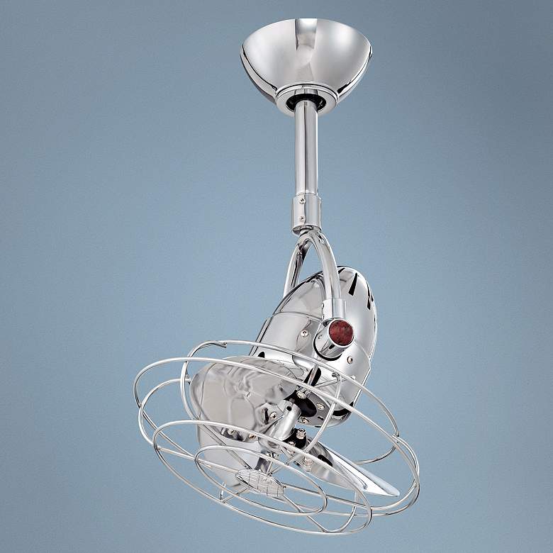 Image 1 13" Matthews Diane Polished Chrome Cage Ceiling Fan with Remote