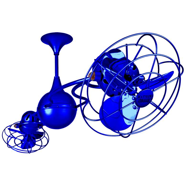 Image 1 13" Matthews Italo Ventania-Safira Blue Metal Dual Cage Ceiling Fan