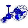 13" Matthews Italo Ventania-Safira Blue Metal Dual Cage Ceiling Fan