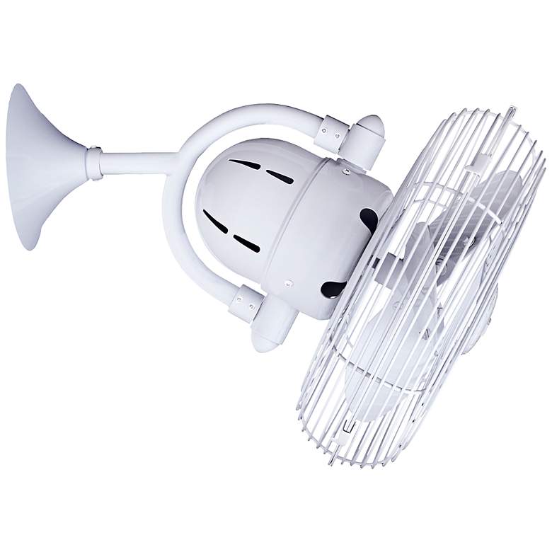 Image 1 13" Matthews Kaye Gloss White Oscillating Wall Mounted Fan