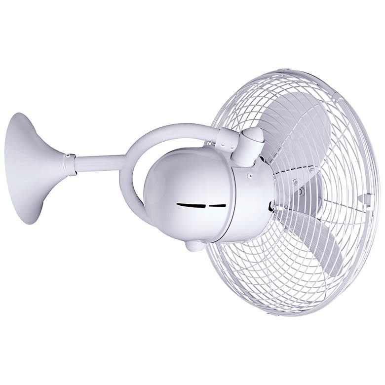 Image 3 13" Matthews Kaye Gloss White Oscillating Wall Mounted Fan more views