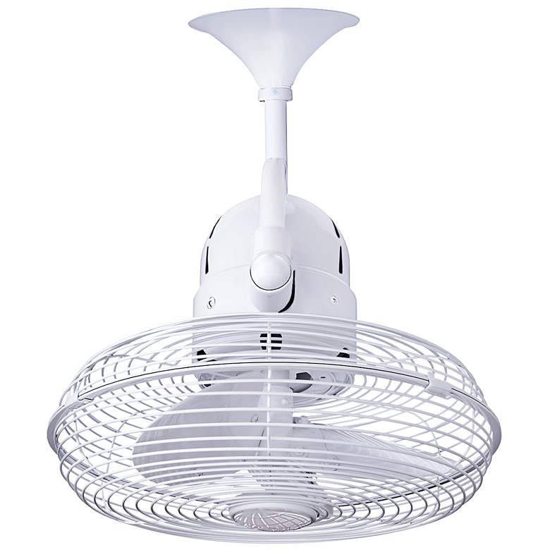 Image 4 13" Matthews Kaye Gloss White Oscillating Wall Mounted Fan more views