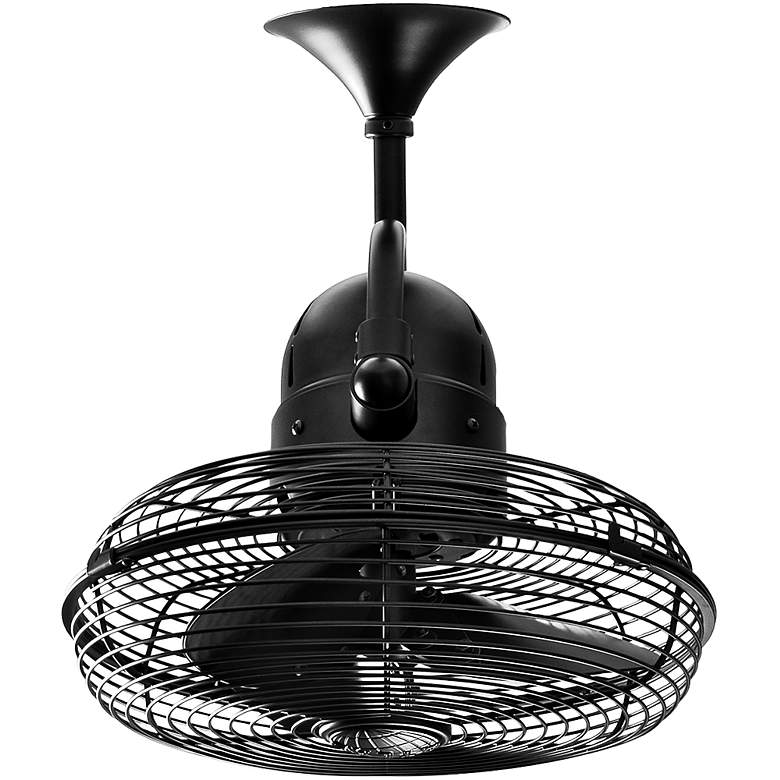 Image 2 13" Matthews Kaye Matte Black Oscillating Wall Fan with Wall Control more views