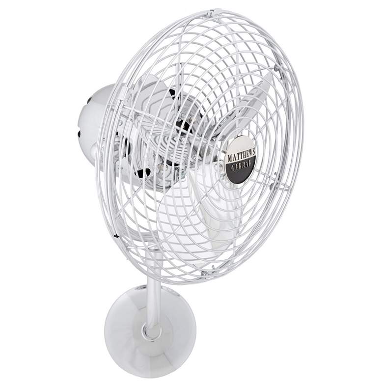 Image 1 13 inch Matthews Michelle Parede Silver White Finish Directional Wall Fan