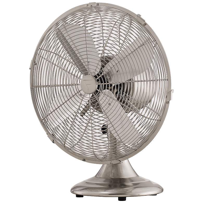 Image 1 13 inch Retro Breeze Brushed Nickel Oscillating Desk Fan