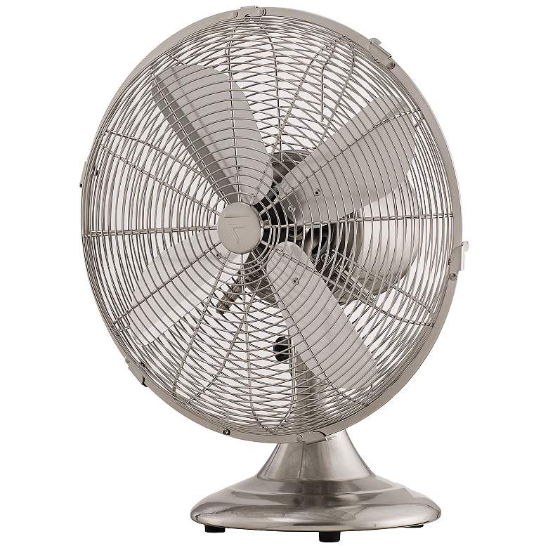 Image 1 13" Retro Breeze Brushed Nickel Oscillating Desk Fan