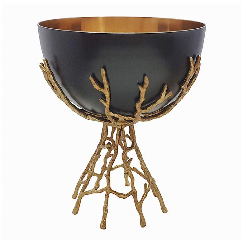 Image 1 13" Soft Gold and Black Twig Bowl