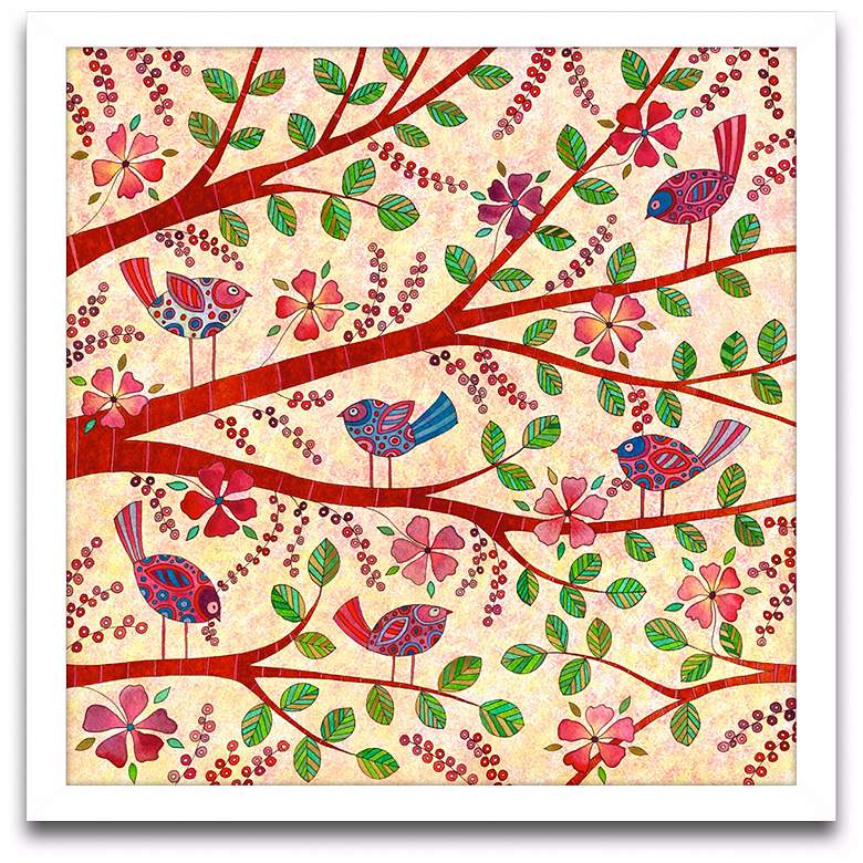 Image 1 13 inch Square Birds On Branches Giclee Wall Art