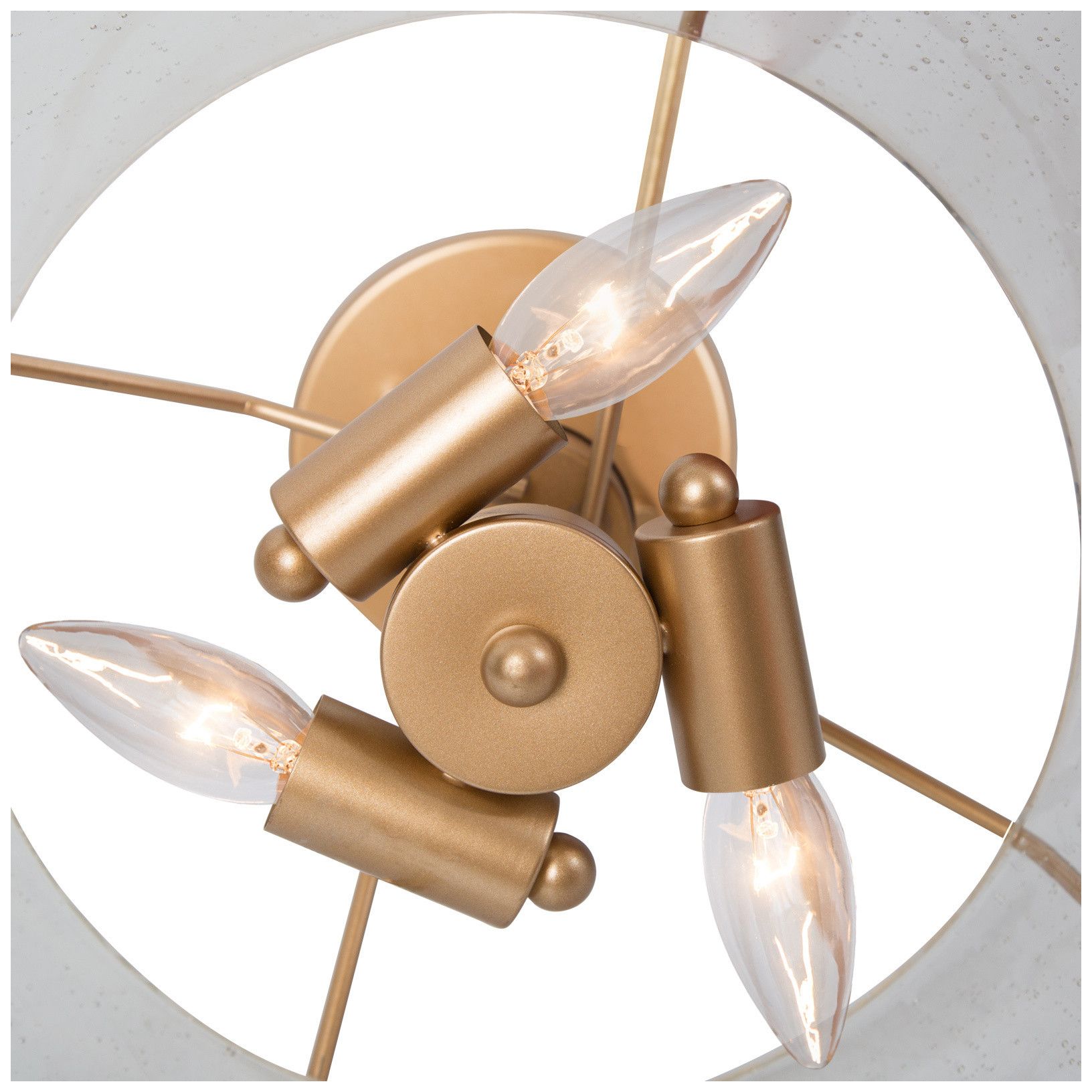 Image 2 13" Wide 3-Light Warm Brass Glass Drum Ceiling Light more views