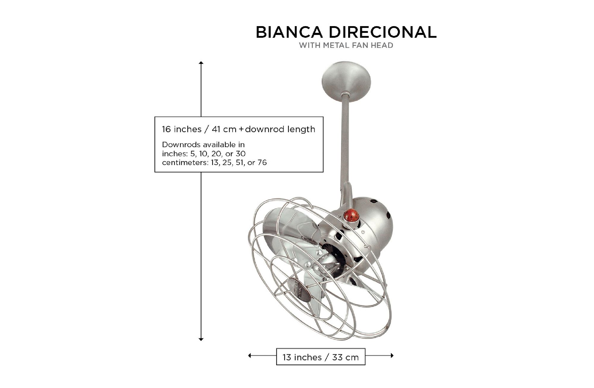 13" Matthews Bianca Directional Bronzette Ceiling Fan - Made to Order