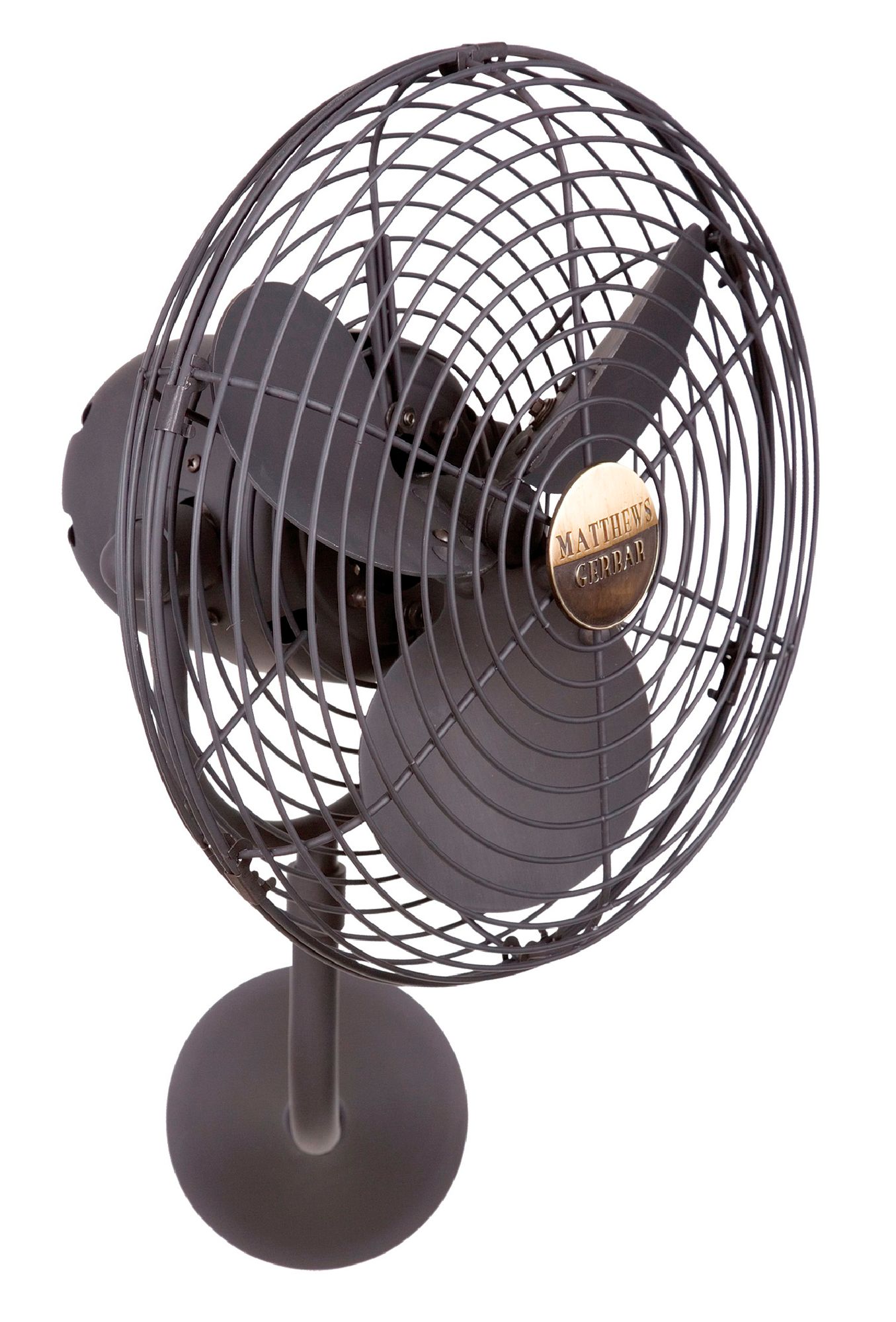 13" Matthews Parede Bronzette Finish Cage Directional Wall Fan Image 2