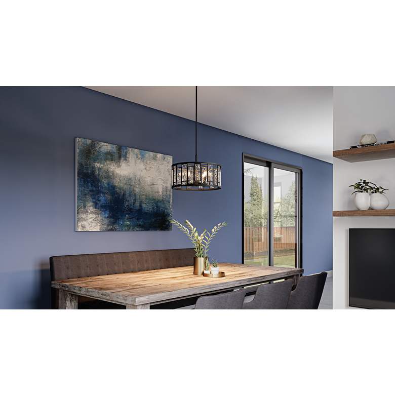Image 1 Quoizel Bankston 18 1/4" Wide Matte Black 4-Light Pendant in scene